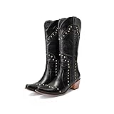 Kekonaca Women's Cowgirl Western Denim Boots Cowboy...