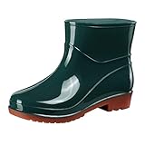 Women Rain Boots, Waterproof Ankle Wellies: Round...