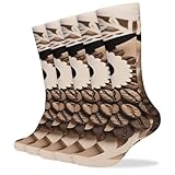 FodPand 5 Pairs Coffee Bean Owl Print Cotton Athletic...