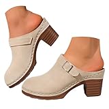 Mules for Women Closed Round Toe Slip On Suede Clogs...