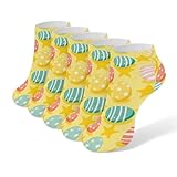 MZERSE Casual Ankle Socks 5 Pairs Easter Colorful Eggs...
