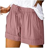 Women's Summer Casual Shorts with Pocket Drawstring...