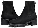 Ruanyu Womens Platform Ankle Boots Elastic Chunky Block...
