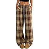 Women's Plaid Checkered Pants Flannel Pajama Pants...