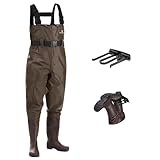 FISHINGSIR Fishing Waders for Men, 2-Ply Nylon/PVC...
