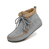 BASANYAO Women's Moccasin Snow Boots Fur Lined Warm...