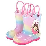 Girls Rain Boots Toddler Colorful Waterproof Rubber...