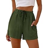 Women's Bermuda Shorts Casual Elastic High Waist Home...