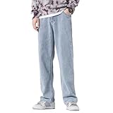 Men's Loose Straight Leg Casual Jeans Baggy Regular...