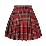 DRESS NICES Women Pleated Skirt A-Line Short Mini Basic...