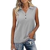 Womens Sleeveless Polo Shirts Ladies Plus Size Sport...