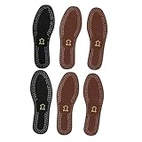 PHENOFICE 3 Pairs Cowhide Shoe Insoles Size 38,...