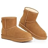 KIDMI Women's Classic Genuine Suede Mini Boots Fuzzy...