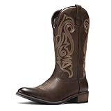 TruVeld Mens Cowboy Boots with Pointed Toe in Brown...