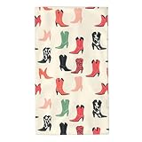 Lyngora Vintage Colorful Boots Print Hand Towels 16 x...