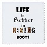 3dRose Cute Fun Life is Better in Hiking Boots Animal...