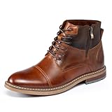 Holy dove Mens Oxford Leather Dress Boots Cap Toe Side...
