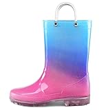 K KomForme Girls Boys Rain Boots Waterproof with Easy...