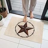 Door Mat, Retro Country Western Stars Front Door Mat...