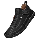 Mens Chukka Boots Non Slip Leather Ankle Boots Slip on...