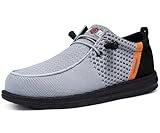LARNMERN Slip On Steel Toe Shoes Men Lightweight...