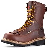SUREWAY Men's 8' Waterproof Steel-Toe Logger Work...