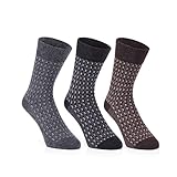 EWUROI 3 Pairs Men's Gray Thermal Winter Socks Seamless...