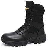 DahWe Men's Steel Toe Work Boots with Side Zipper 8...