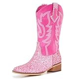 Souactimuy Women Mid Calf Western Cowboy Boots with...
