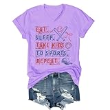 Eat Sleep Take Kids to Sports Repeat Shirt V Neck Women...