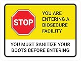 Stop You Are Entering A Biosecure Facility - Sanitize...