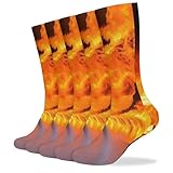 LPSADGF 5 Pairs Crew Socks for Women Men Firefighter...