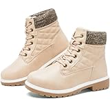 kufeiti Waterproof Ankle Boots for Women Non Slip Black...