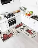 Farmhouse Kitchen Rugs Set of 2 Pastoral Landscape...