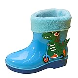 Kids Fleece Lined Rain Boots Toddler Cute Dinosaur...