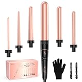 Long Barrel Curling Iron Wand Set, BESTOPE PRO 6 in 1...