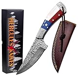 Hercules Custom Hand Forged Damascus Hunting Knife with...