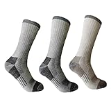 EWUROI 3 Pairs Mens Wool Socks Hiking Crew Work Thermal...