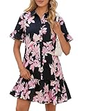 MEROKEETY Women's 2026 Summer Casual Shirt Dress Button...