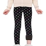 Watonic Girls Polka Dots Leggings Elastic Waist Fleece...