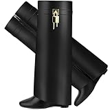 CDHYX Fold Over Boots for Women Pointy Pull-on Wedge...