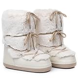 Faux Fur Snow Boots for Women,Furry Fuzzy Fluffy Womens...