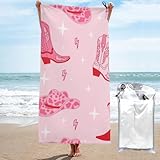 Hwxzupm Retro Cowgirl Boots Hat Microfiber Beach Towel...