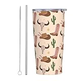 FEYAMYUN 20oz Cowgirl Western Tumbler, Pink Cowgirl...