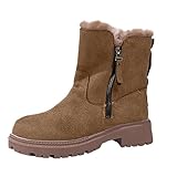 Brown Ladies Mid-Calf Snow Boots Fashion Casual Winter...