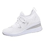 Wabkderpu Womens Rhinestone Shoes Mesh Slip On...