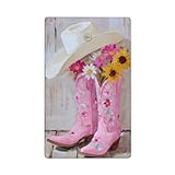 Western Pink Cowgirl Boots Hat Flowers Single Toggle...