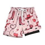SLHKPNS Boys Bathing Suit Cowboy Boots Hearts Cacti...