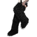 YXCFEWD Over the Knee Faux Fur Boots for Women 29 inchs...