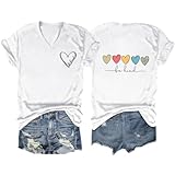 GAQEUWR Be Kind Shirt for Women Cute Heart Leopard...